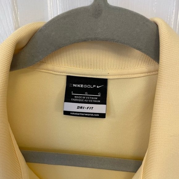 NIKE Men’s Light Yellow dri fit Collared golf Shirt L - Picture 2 of 6